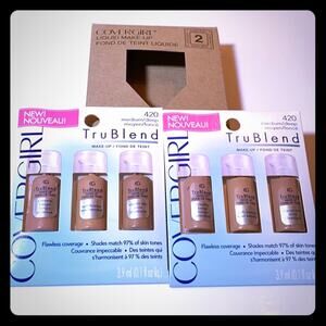 NEW Lot 6 CoverGirl TruBlend MEDIUM DEEP FOUNDATION 420 Flawless Liquid Packets